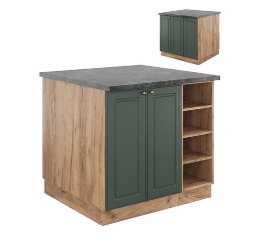 Vicco Unterschrank Fame-Line, Grün-Gold Landhaus/Eiche, 90 cm ohne Arbeitsplatte (1-St)