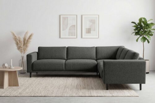 Home affaire Ecksofa Sveeva, L-Form, B.288 cm, schwarze Metallfüße, langlebiger Webstoff, mit Wellenunterfederung, viele Farben