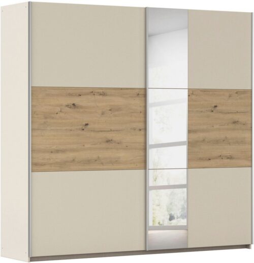 rauch Schwebetürenschrank Kleiderschrank Schrank Garderobe TOPSELLER ASTANA (3 Ausstattungen BASIC/CLASSIC/PREMIUM (inkl. SOFT-CLOSE-FUNKTION) mit 3 Spiegelelementen, Metallgriffleisten alufarbig MADE IN GERMANY