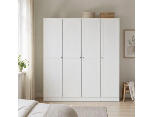 Home affaire Kleiderschrank Kleiderschrank Billund im skandinavischen Design Viel Stauraum mit Böden & Kleiderstange, praktische Aufteilung