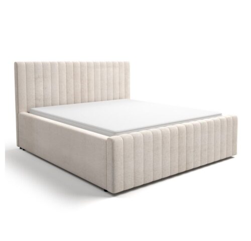 Lomadox Polsterbett BERNALDA-166, 160x200 cm Liegefläche, Beige, moderne Steppung