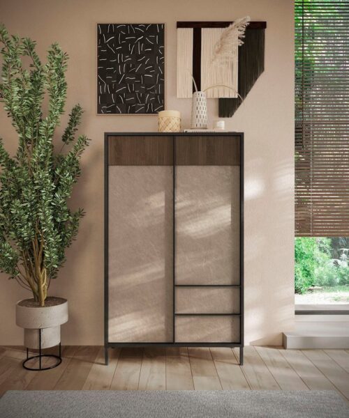 Home affaire Highboard Everest Höhe 177 cm, Kommode mit 2 Türen u. 2 Schubkästen, Sideboard, Schrank, Soft/Self Closing, Korpus 22 mm
