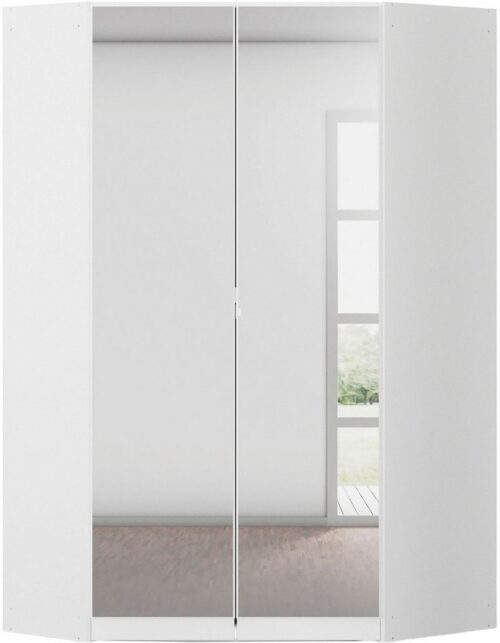 rauch Eckkleiderschrank Kleiderschrank Schrank Garderobe Wäscheschrank COSTA Größe 117x104 cm (in 3 Ausstattungen BASIC/CLASSIC/PREMIUM) mit Spiegel, voll ausgestattet mit viel Stauraum MADE IN GERMANY