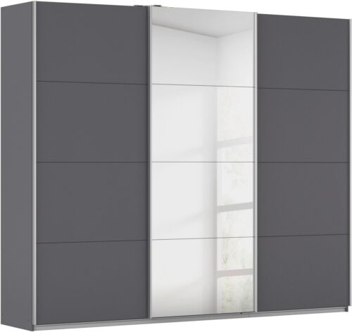 rauch Schwebetürenschrank Kleiderschrank Schrank Garderobe Wäscheschrank Ankleide KULMBACH (Breite 271 cm) in 2 Höhen erhältlich, mit Metallgriffleisten MADE IN GERMANY