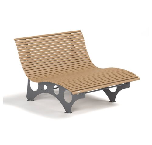 HOME DELUXE Doppelliege WPC Wellenliege NIRA - 50,5 /105 x 148 x 152 cm, 50,5 /105 x 148 x 152 cm - ergonomisch geformt, Gartenliege, Waldsofa