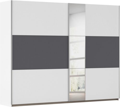 rauch Schwebetürenschrank Kleiderschrank Schrank Garderobe TOPSELLER ASTANA (3 Ausstattungen BASIC/CLASSIC/PREMIUM (inkl. SOFT-CLOSE-FUNKTION) mit 3 Spiegelelementen, Metallgriffleisten alufarbig MADE IN GERMANY
