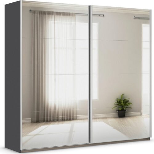 rauch Kleiderschrank Schwebetürenschrank Schrank Garderobe Wäscheschrank ASTANA (3 Ausstattungen BASIC/CLASSIC/PREMIUM (inkl. SOFT-CLOSE-FUNKTION) großflächige Spiegelfront Metallgriffleisten alufarbig MADE IN GERMANY