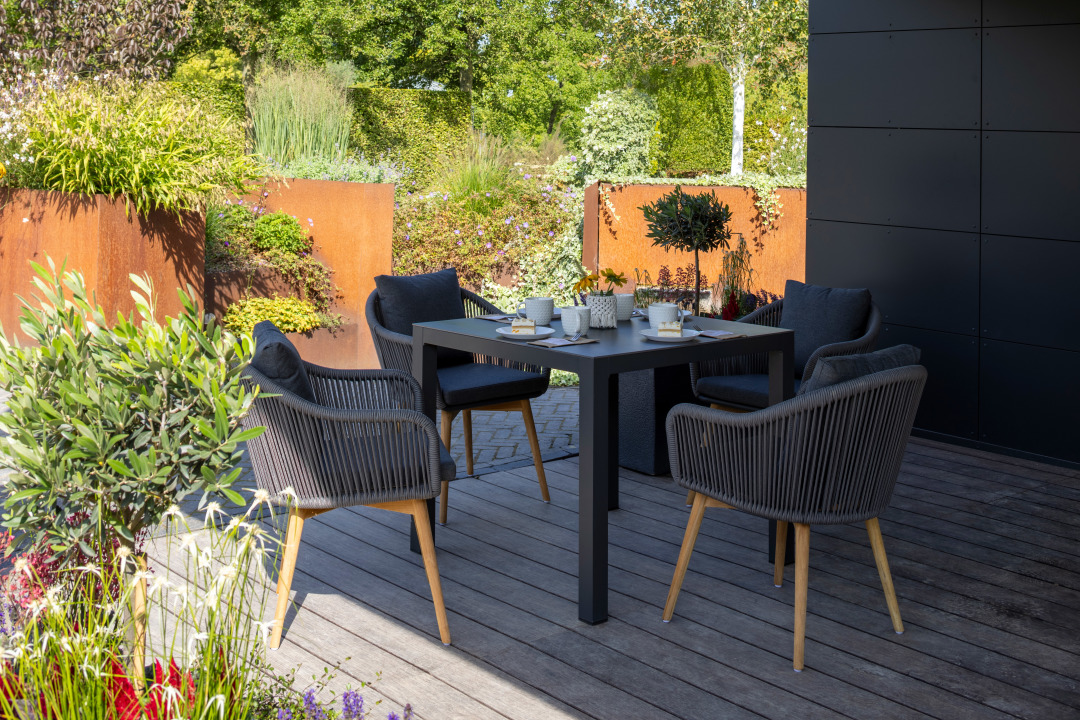 Gartenmöbelset Diningsessel Solana mit Tisch Tarifa 90 x 90 cm