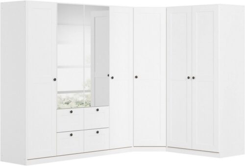 rauch Schrank-Set Skagen, (Set, 3-St), Eckschrank, 2- und 4-trg. Schrank mit Schubkästen und Spiegel
