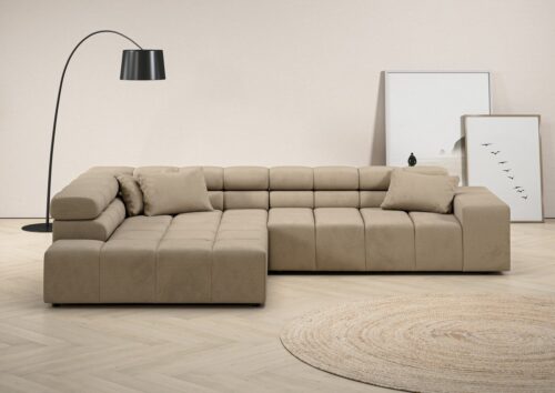 Home affaire Ecksofa Ancona incl. Kopfteilverstellung, Breite 319cm, L-Form, wahlweise motorische Sitztiefenverstellung, auch in Cord + Easy Care