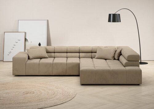 Home affaire Ecksofa Ancona incl. Kopfteilverstellung, Breite 319cm, L-Form, wahlweise motorische Sitztiefenverstellung, auch in Cord + Easy Care