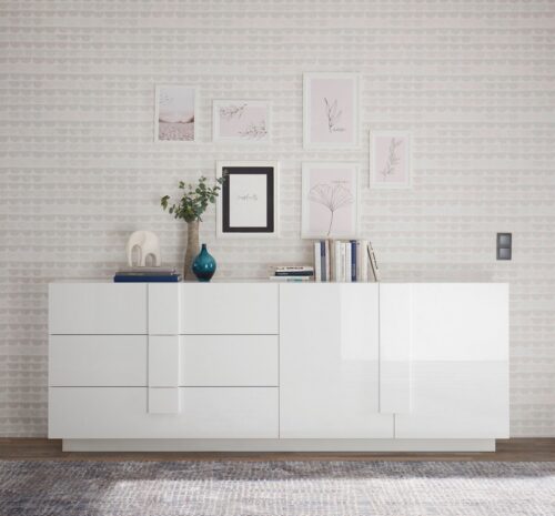 Home affaire Sideboard Jupiter, Breite 241 cm, Kommode 2 Türen - Soft Closing, 3 Schubkästen, Anrichte, moderne Griffblende, FSC®, cleveres Stauraumkonzept