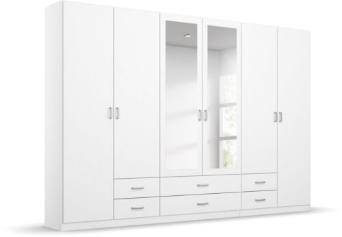 rauch Kleiderschrank Schrank Garderobe Ankleide GAMMA Breiten 91/136/181/226/271/315/360 cm (in 3 Ausstattungen BASIC/CLASSIC/PREMIUM (inkl. SOFT-CLOSE-Funktion) verschiedene Griff-Varianten, mit Spiegel TOPSELLER MADE IN GERMANY