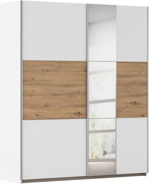 rauch Schwebetürenschrank Kleiderschrank Schrank Garderobe TOPSELLER ASTANA (3 Ausstattungen BASIC/CLASSIC/PREMIUM (inkl. SOFT-CLOSE-FUNKTION) mit 3 Spiegelelementen, Metallgriffleisten alufarbig MADE IN GERMANY