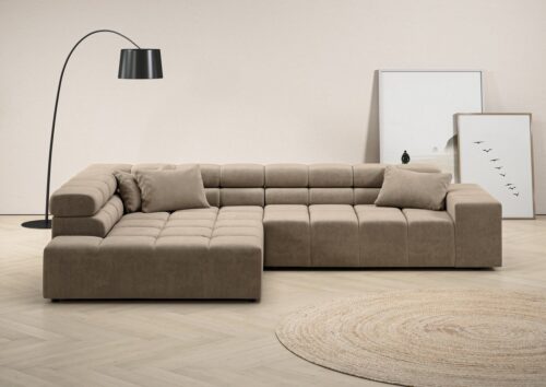 Home affaire Ecksofa Ancona incl. Kopfteilverstellung, Breite 319cm, L-Form, wahlweise motorische Sitztiefenverstellung, auch in Cord + Easy Care