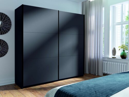 Home affaire Kleiderschrank Fresno Wäscheschrank mit 5 Einlegeböden und Kleiderstange Garderobe mit 2 Schwebetüren, B/H/T 200/207/62 cm