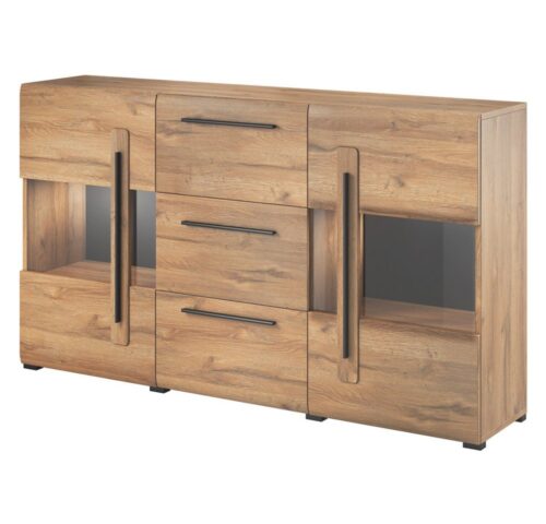Lomadox Sideboard TURDA-83, Grandson Nb. mit Glas Elementen inkl. LED Beleuchtung 180/103/39 cm