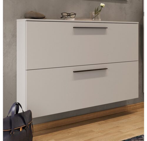 Lomadox Schuhschrank UTRERA-01 mit Klappen in Kaschmir, B/H/T: ca. 140/85/19 cm