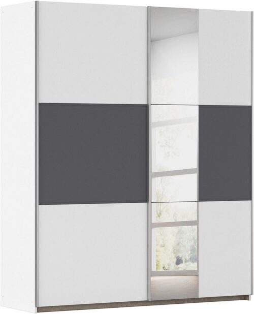 rauch Schwebetürenschrank Kleiderschrank Schrank Garderobe TOPSELLER ASTANA (3 Ausstattungen BASIC/CLASSIC/PREMIUM (inkl. SOFT-CLOSE-FUNKTION) mit 3 Spiegelelementen, Metallgriffleisten alufarbig MADE IN GERMANY
