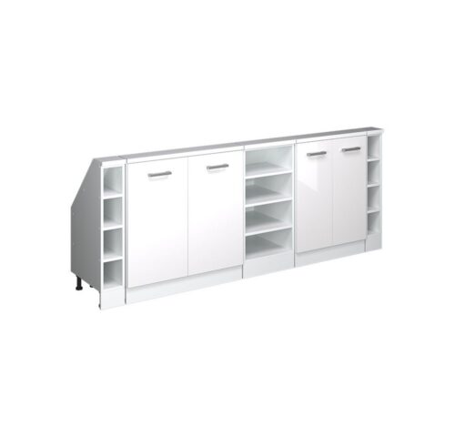 Vicco Kommode Rion, Weiß Hochglanz/Weiß/Weiß, 5er Set (5 St)