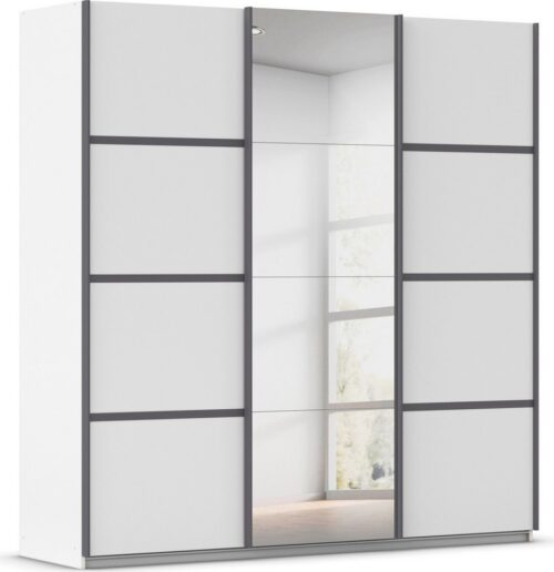 rauch Kleiderschrank Schwebetürenschrank OTTO´s Choice Garderobe Schrank TOP ANGEBOT Avola (3 verschiedene Ausstattungen BASIC/CLASSIC/PREMIUM (inkl. SOFT-CLOSE) mit eleganten Zierleisten in Chrom, Schwarz oder Weiß MADE IN GERMANY
