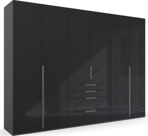 rauch Drehtürenschrank Kleiderschrank Schrank Garderobe Wäscheschrank PURISMA Glasfront (in den Breiten 151/201/251/301 cm, inkl. SOFT-CLOSE-FUNKTION) mit Schubladen und umfangreichem Zubehör MADE IN GERMANY