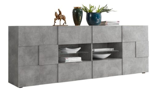 Home affaire Sideboard Dama Breite 241, Kommode 2 Türen u. 4 Schubkästen, Anrichte, Front in 3D-Optik, viel Stauraum, verschiedene Farben