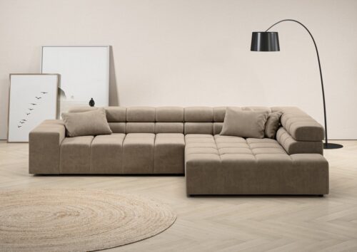 Home affaire Ecksofa Ancona incl. Kopfteilverstellung, Breite 319cm, L-Form, wahlweise motorische Sitztiefenverstellung, auch in Cord + Easy Care