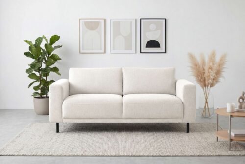Home affaire 2,5-Sitzer Sveeva, Kompaktsofa, B.183 cm, schwarze Metallfüße, langlebiger Webstoff, mit Wellenunterfederung, viele Farben