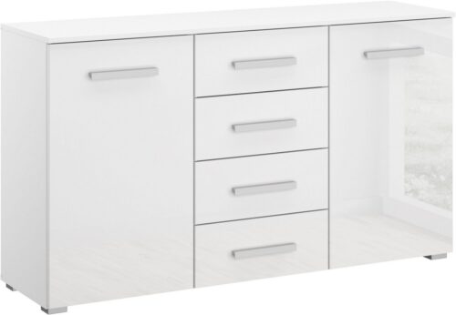rauch Schubkastenkommode Sideboard Kommode Kombikommode KOLUNA mit Hochglanzfront (Breite 120 cm), vier große Schubladen, mit insgesamt 4 Einlegeböden MADE IN GERMANY