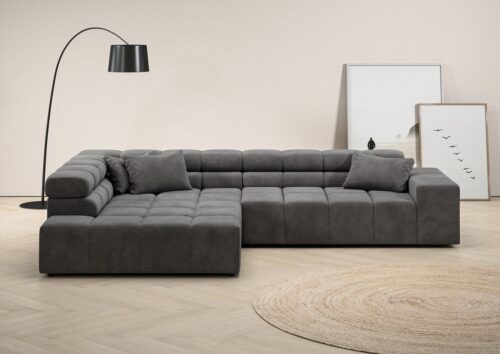 Home affaire Ecksofa Ancona incl. Kopfteilverstellung, Breite 319cm, L-Form, wahlweise motorische Sitztiefenverstellung, auch in Cord + Easy Care