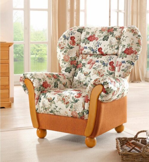 Home affaire Sessel Milano, bequemer Ohrensessel im Landhaus-Stil, Hochlehnsessel