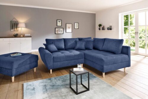 Home affaire Ecksofa Rice L-Form, B: 223 cm - OTTO. Verlässliche Qualität., Set: Sofa & Hocker, 3 Zierkissen, Federkern