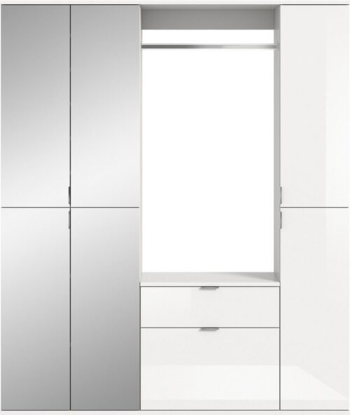Home affaire Garderoben-Set Trondheim, Breite 152 cm, 5-teilig, bestehend aus:, (Set, 4-St), 2x Garderobenschrank, 1 Kommode, 1 Garderobenstange, 1 Ablageboden