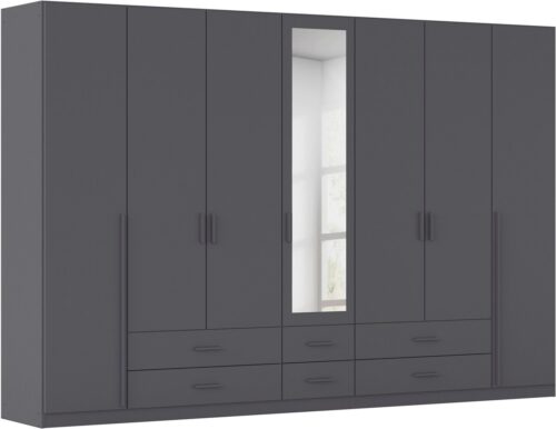 rauch Kleiderschrank Schrank Garderobe Ankleide GAMMA Breiten 91/136/181/226/271/315/360 cm (in 3 Ausstattungen BASIC/CLASSIC/PREMIUM (inkl. SOFT-CLOSE-Funktion) verschiedene Griff-Varianten, mit Spiegel TOPSELLER MADE IN GERMANY