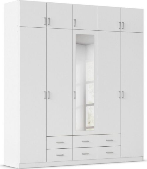 rauch Kleiderschrank Schrank Garderobe Wäscheschrank GAMMA in 4 Breiten 91-226 cm (3 verschiedene Ausstattungen BASIC/CLASSIC/PREMIUM (inkl. SOFT-CLOSE) mit Schubladen und Schrankaufsatz sowie Spiegel MADE IN GERMANY