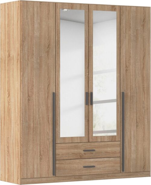 rauch Kleiderschrank Schrank Garderobe Ankleide GAMMA Breiten 91/136/181/226/271/315/360 cm (in 3 Ausstattungen BASIC/CLASSIC/PREMIUM (inkl. SOFT-CLOSE-Funktion) verschiedene Griff-Varianten, mit Spiegel TOPSELLER MADE IN GERMANY