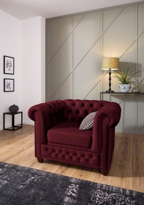 Home affaire Chesterfield-Sessel New Castle Sessel, hochwertige Knopfheftung, B/T/H: 104/86/72 cm