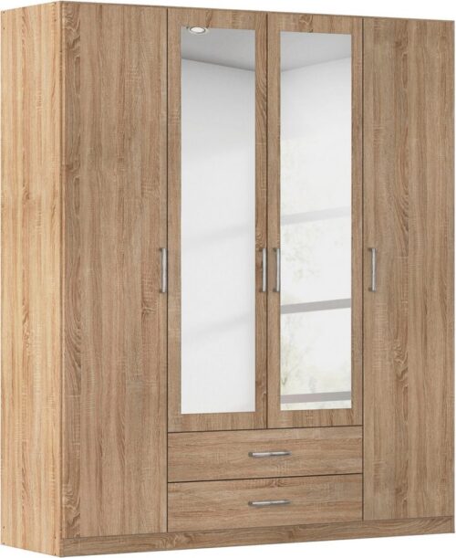 rauch Kleiderschrank Schrank Garderobe Ankleide GAMMA Breiten 91/136/181/226/271/315/360 cm (in 3 Ausstattungen BASIC/CLASSIC/PREMIUM (inkl. SOFT-CLOSE-Funktion) verschiedene Griff-Varianten, mit Spiegel TOPSELLER MADE IN GERMANY