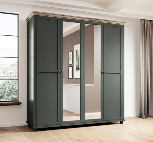 Home affaire Kleiderschrank Evora, Landhausschrank in 3 verschieden Größen, Türen mit Soft- Close Kleiderschrank mit Spiegel, aus FSC®-zertifiziertem Holzwerkstoff