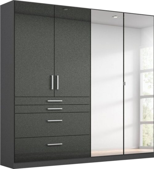 rauch Drehtürenschrank Kleiderschrank Schrank Garderobe Garderobenschrank Topseller HOMBURG mit Spiegel, oberer Schubkasten mit Einteilung MADE IN GERMANY