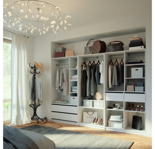Vicco Kleiderschrank Elmo, Weiß, 280 x 200 cm 3er Set (3-St)