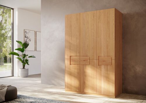 Home affaire Kleiderschrank Léopoldine aus Kernbuche, erhältlich in verschiedenen Breiten Massivholz-Kleiderschrank, im 50 cm Raster planbar