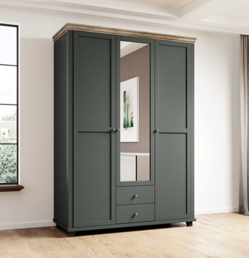 Home affaire Kleiderschrank Evora, Landhausschrank in 3 verschieden Größen, Türen mit Soft- Close Kleiderschrank mit Spiegel, aus FSC®-zertifiziertem Holzwerkstoff