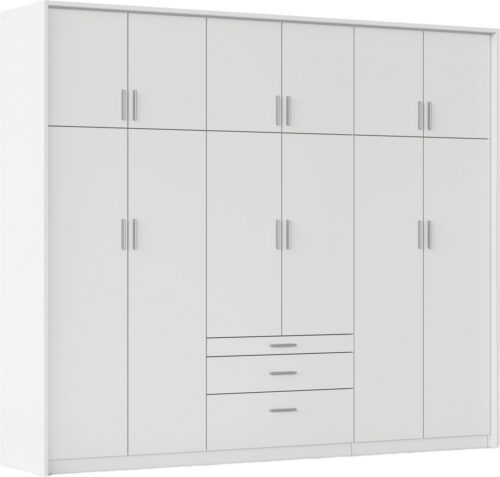 rauch Kleiderschrank Schrank Drehtürenschrank Garderobe Ankleide Schlafzimmer HILDESHEIM (Breiten: 185/275 cm, Höhe 231 cm) oberste Schublade mit praktischer Facheinteilung MADE IN GERMANY