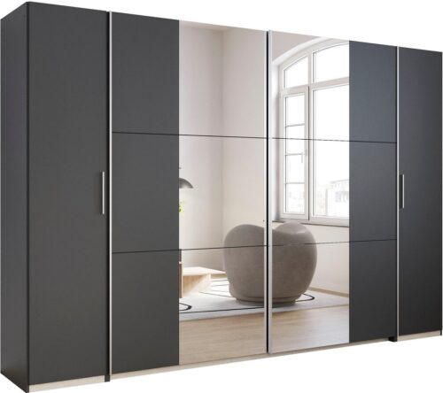 rauch Schwebetürenschrank Kleiderschrank Drehtürenschrank Schrank Garderobe KRONACH TOPSELLER (in 3 Ausstattungen BASIC/CLASSIC/PREMIUM, Breiten 225/268/311/354 cm) Kombischrank optional mit 1 oder 2 Spiegel viele Böden MADE IN GERMANY