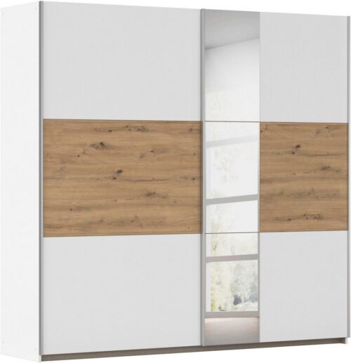 rauch Schwebetürenschrank Kleiderschrank Schrank Garderobe TOPSELLER ASTANA (3 Ausstattungen BASIC/CLASSIC/PREMIUM (inkl. SOFT-CLOSE-FUNKTION) mit 3 Spiegelelementen, Metallgriffleisten alufarbig MADE IN GERMANY