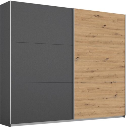 rauch Schwebetürenschrank AURELIO Kleiderschrank Garderobe TOPSELLER (3 Ausstattungen BASIC/CLASSIC/PREMIUM (inkl. SOFT-CLOSE-FUNKTION) 3 verschiedene Ausstattungsvarianten Griffe aus Metall MADE IN GERMANY