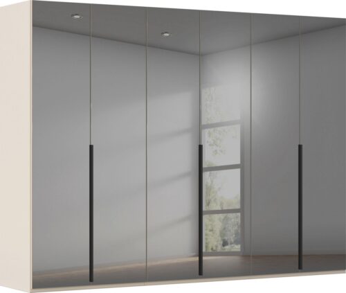 rauch Drehtürenschrank Kleiderschrank Schrank Garderobe Wäscheschrank BESTSELLER MONTCLAR (3 Ausstattungen BASIC/CLASSIC/PREMIUM (SOFT-CLOSE), Breiten 201-400 cm) Front in Glas/Hochglanz/Dekor/Grauspiegel in 5 Breiten MADE IN GERMANY