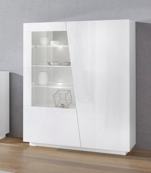 Home affaire Highboard Vega, Hochschrank, Hochkommode, Schrank, mit 2 Türen mit Glaseinsatz, Höhe 146 cm